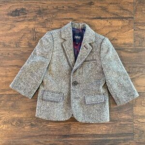 Baker by Ted Baker, Boys Tweed Blazer, Gray Tweed, Size 6-12M